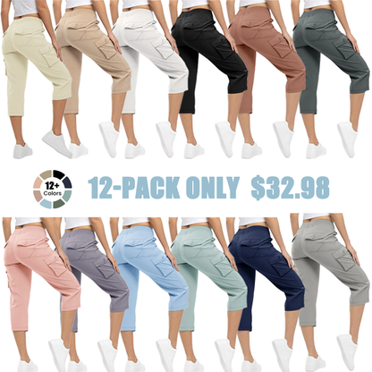 ✨Women’s Loose-Fit Lightweight Quick-Dry Capri Pants with Pockets — Perfect for Summer Travel and Hiking