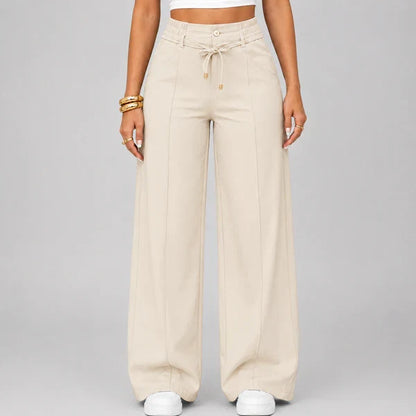 ⚡New Summer Drawstring High Waist Wide Leg Pants