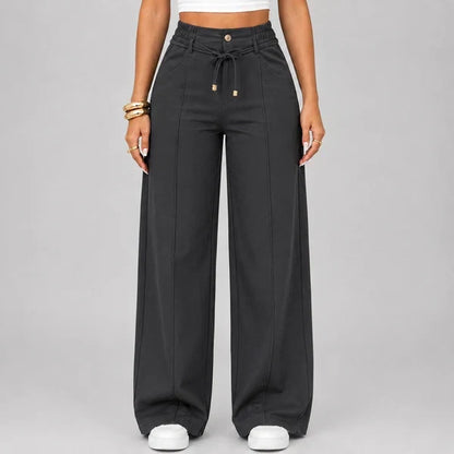 ⚡New Summer Drawstring High Waist Wide Leg Pants