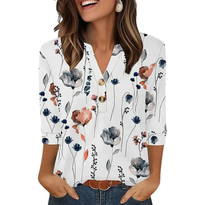 Womens Tops 3/4 Sleeve Heley Shirts for Women Summer Fashion Blouses