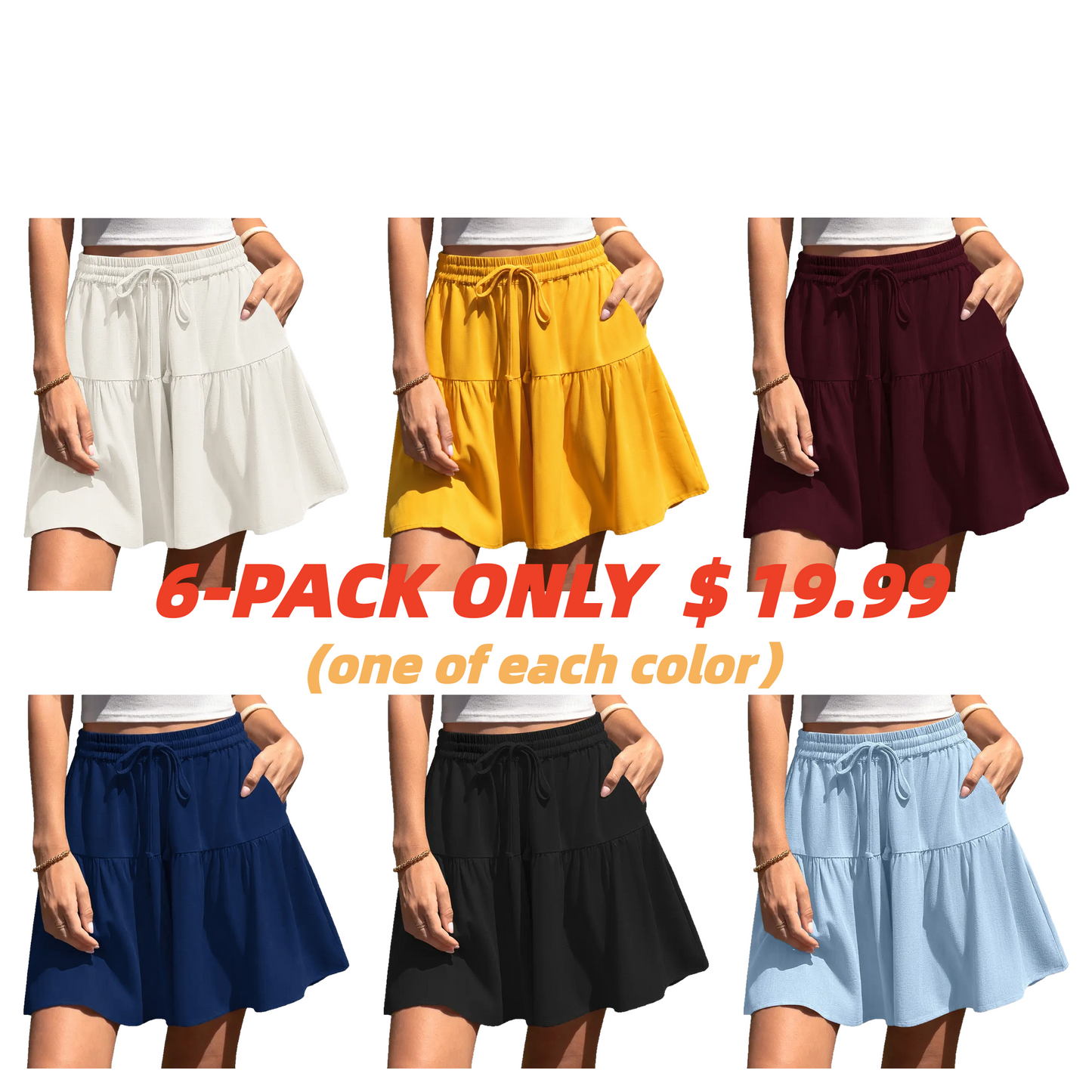 【LAST DAY SALE】Womens Linen Blend Wide Leg Flowy Culotte Shorts