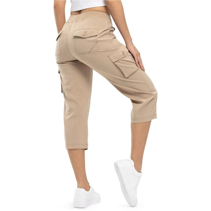 Women's Plus Size Cargo Capri Pants – Lightweight Loose Fit Summer Pants