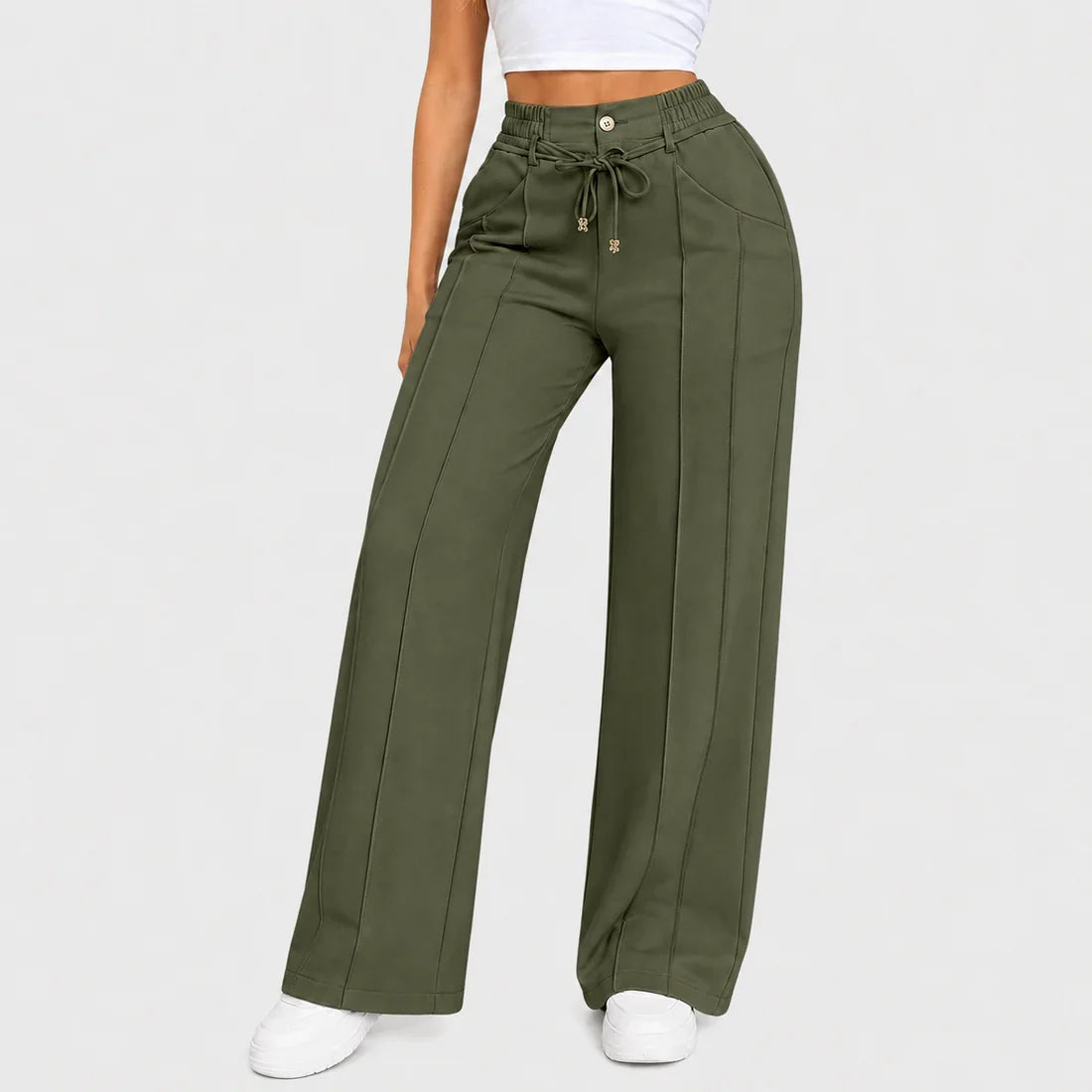 ⚡New Summer Drawstring High Waist Wide Leg Pants