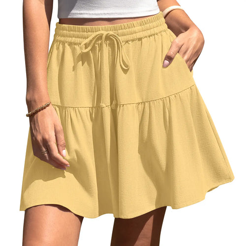 【LAST DAY SALE】Womens Linen Blend Wide Leg Flowy Culotte Shorts