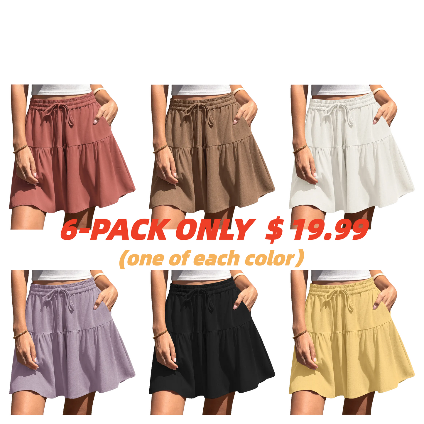 【LAST DAY SALE】Womens Linen Blend Wide Leg Flowy Culotte Shorts