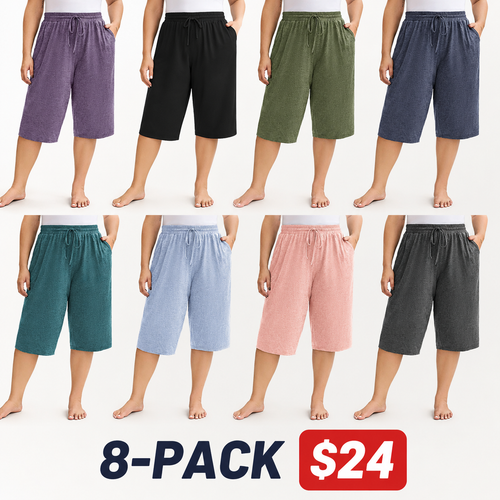 Plus Size Wide-Leg Capri Lounge Baggy Pants