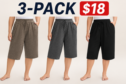 Plus Size Wide-Leg Capri Lounge Baggy Pants
