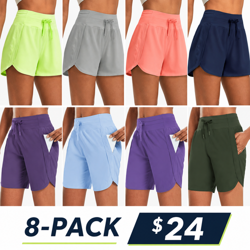 Women's High-Waist Quick Dry Athletic Shorts (3"/5"/7" Inseam)