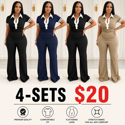 Women's 2026 Spring Two Piece Set Stretchy Fitted