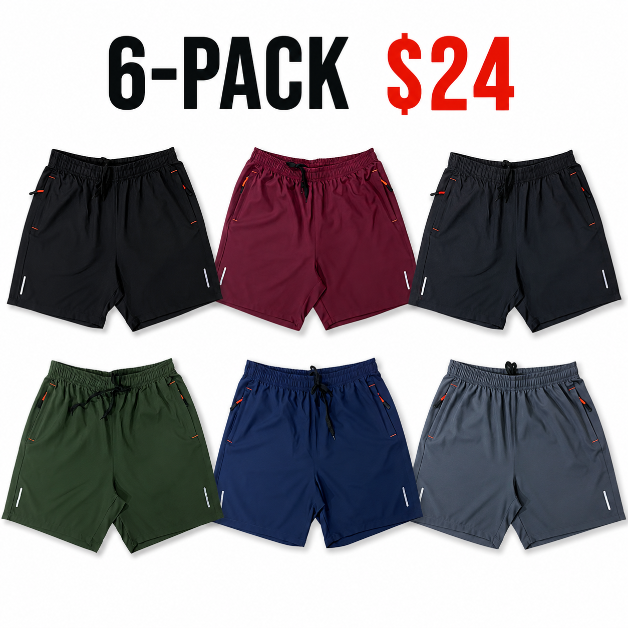 Men's 8-Pack Quick-Dry Athletic Shorts