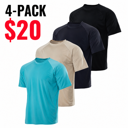 4-Pack Men's UPF 50+ Quick-Dry Rash Guard Shirts | Big & Tall