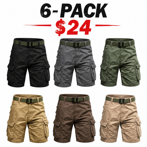 Men's 6-Pack Tactical Cargo Shorts