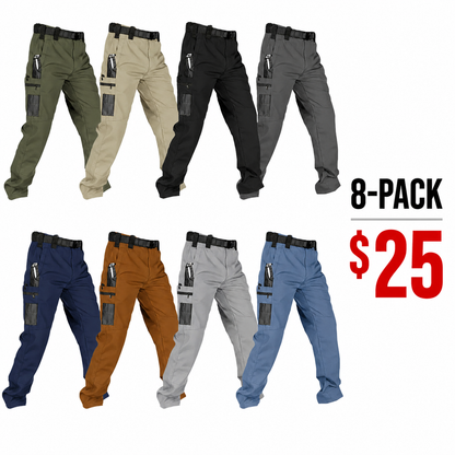 Men's Solid Color Waterproof Tactical Work Pants
