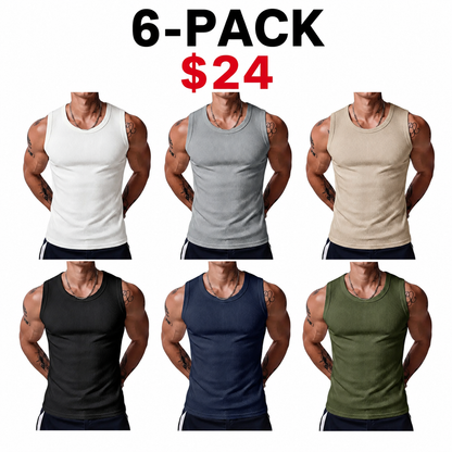 Men's Wide Strap Ribbed Tank Top