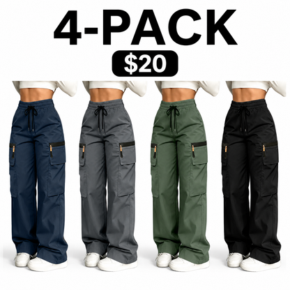 Women’s lightweight loose cargo pants with multiple pockets