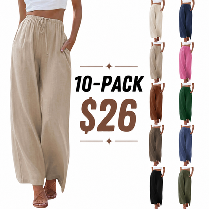 ✨ Women's Cotton Linen Palazzo Pants