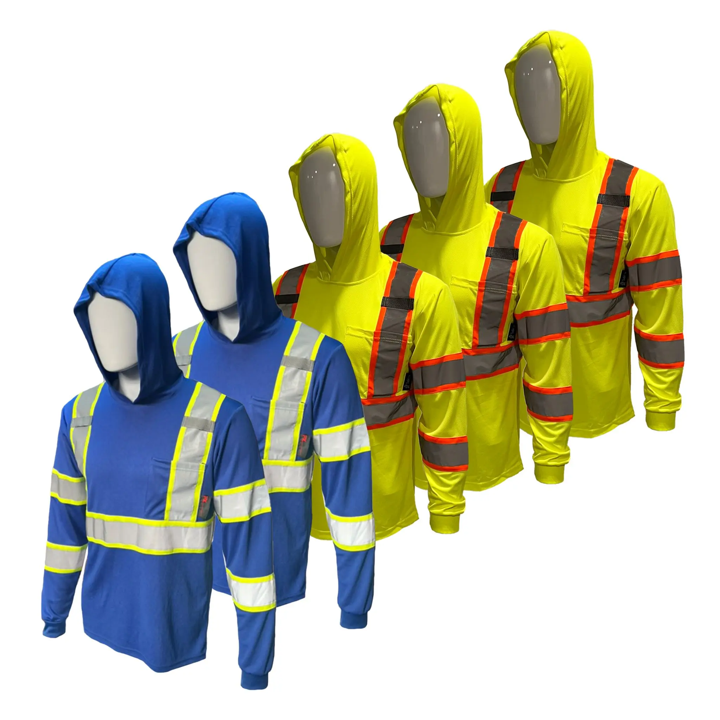 5 PACK SHIRT ST908 High Visibility Hoodie Long Sleeve Safety Shirt