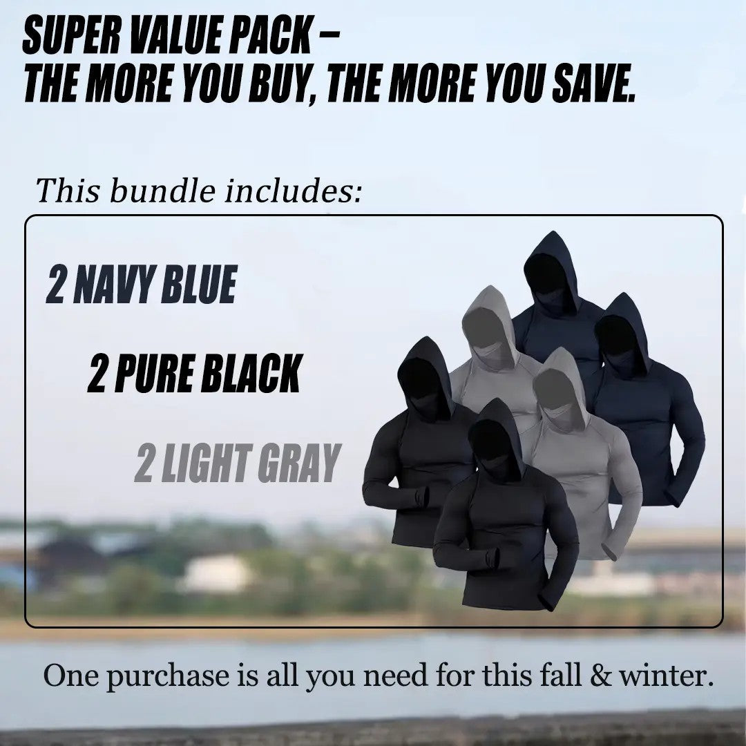 6-Piece Men's Casual Hoodie Pullovers UPF Sun Protection Soft Breathable