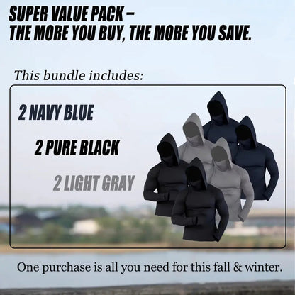 6-Piece Men's Casual Hoodie Pullovers UPF Sun Protection Soft Breathable