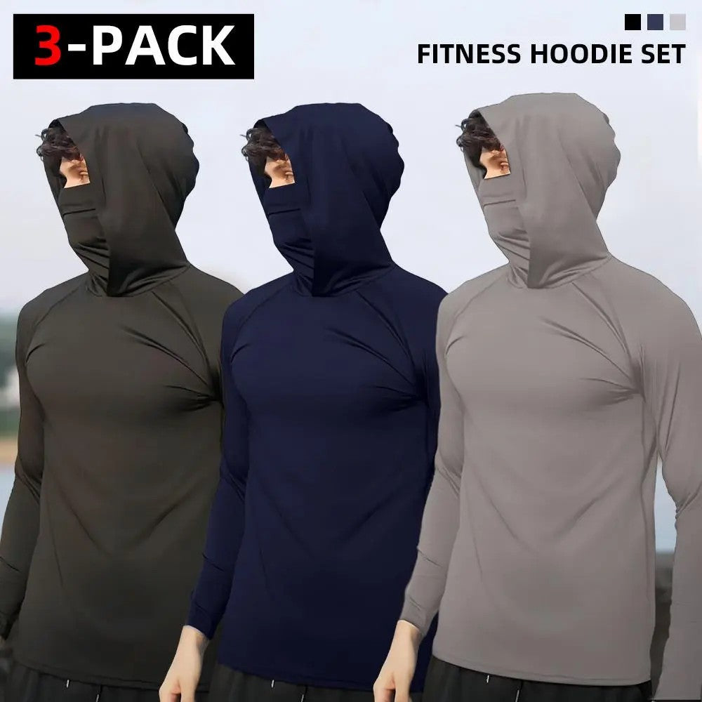 6-Piece Men's Casual Hoodie Pullovers UPF Sun Protection Soft Breathable