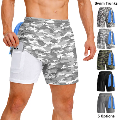 Men’s 7" Swim Trunks 2-in-1 with Compression Liner, Pockets