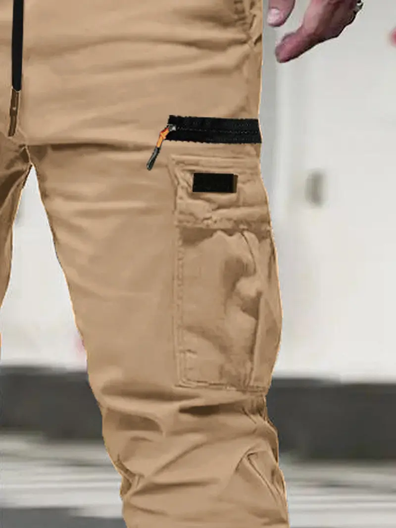 Men’s outdoor cargo pants, 3-pack — American casual straight-leg tapered harem long pants