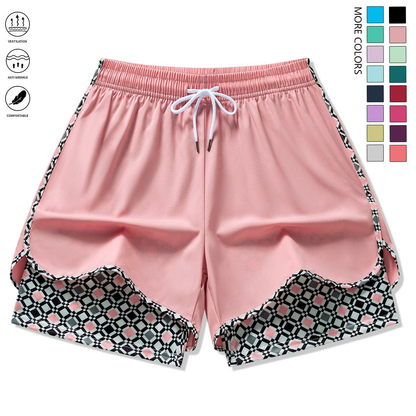Set of 3 women’s casual athletic shorts featuring elastic waistband with lining