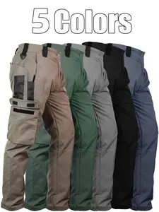 Men's Solid Color Waterproof Tactical Work Pants