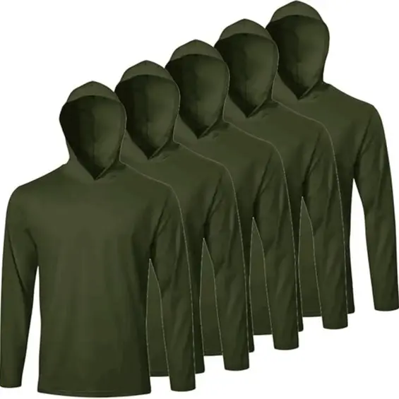 Men UPF 50+ Sun Protection Hoodie Long Sleeve T Shirts Pack Quick Dry Shirt