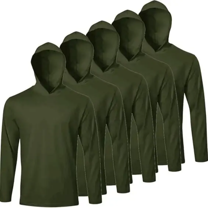 Men UPF 50+ Sun Protection Hoodie Long Sleeve T Shirts Pack Quick Dry Shirt