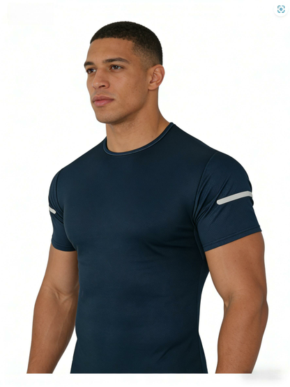 7PCS Men's Print Reflective Stripe Sports T-Shirts