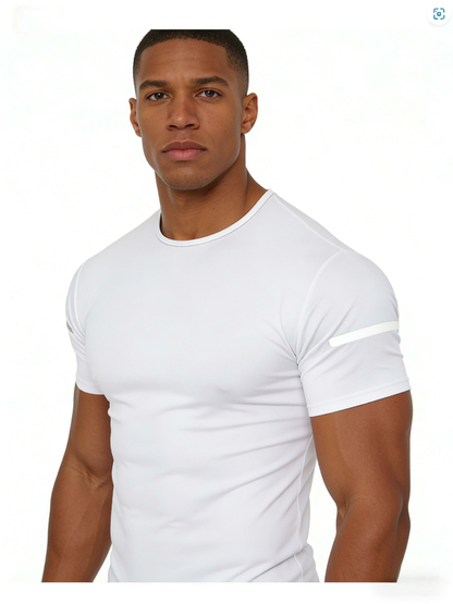 7PCS Men's Print Reflective Stripe Sports T-Shirts