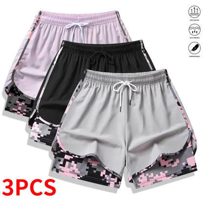 8-pack women’s casual athletic shorts with built-in liner