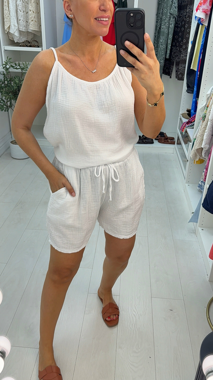 PlainCheeseclothShorts Co-OrdSet