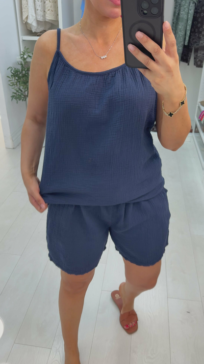 PlainCheeseclothShorts Co-OrdSet