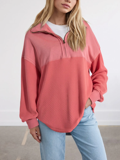 Women's Half-Zip Waffle Knit Tops