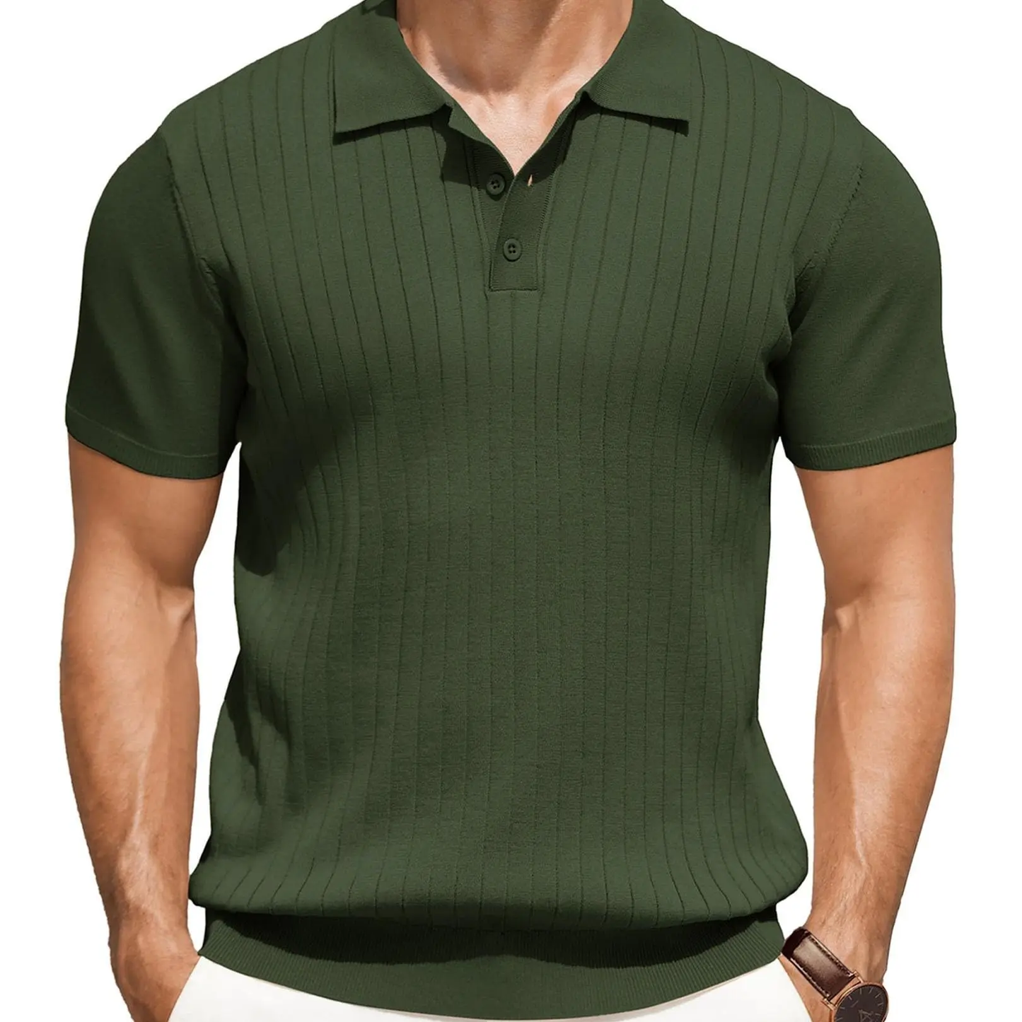 Men's Knit Polo Shirts Short Sleeve