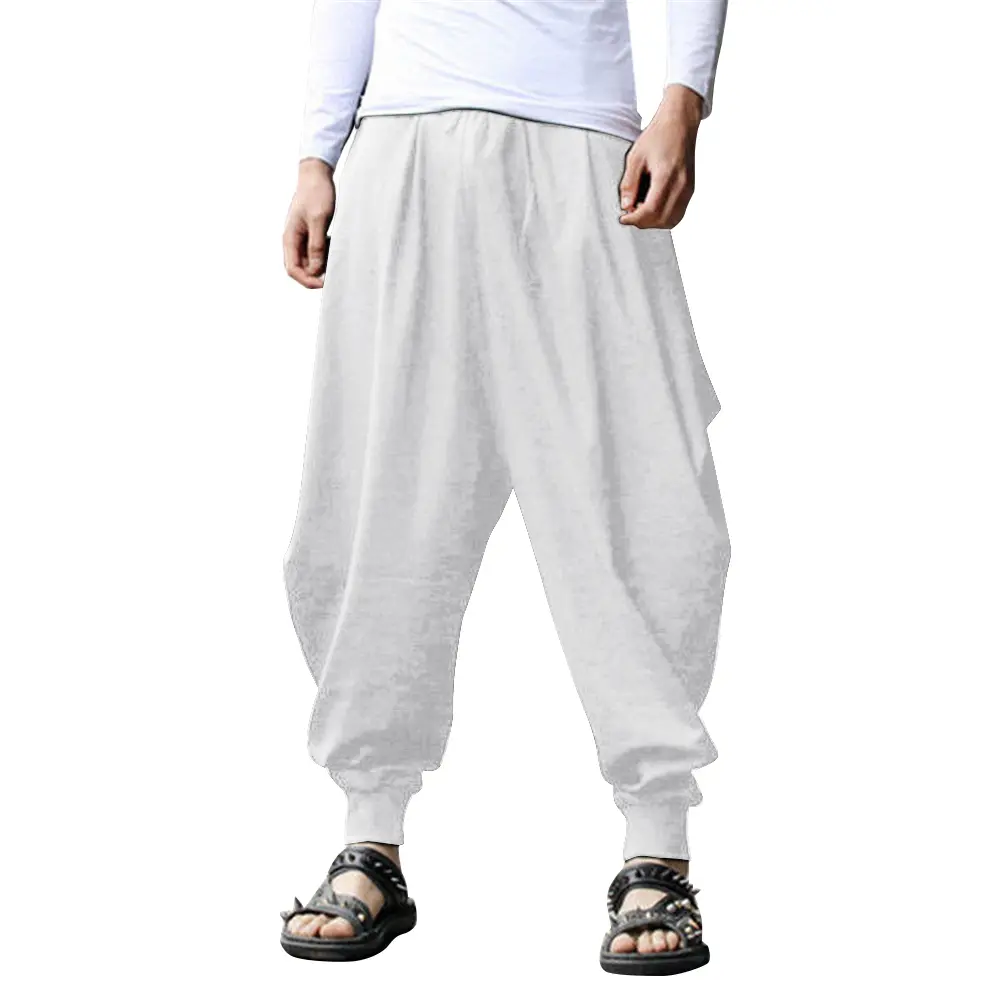 Men's Pants Hippie Harem Baggy Linen
