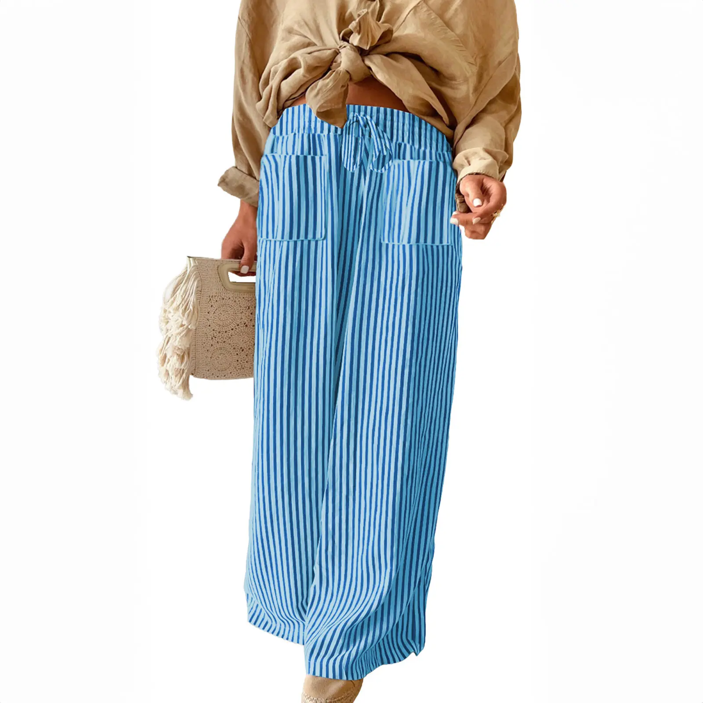 Womens Plus Size Wide Leg Pantswith Pockets