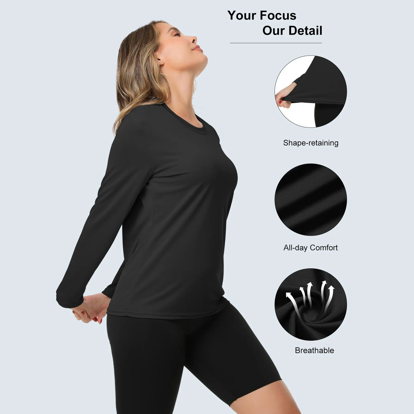 5-Pack Women's Long Sleeve Workout Shirts