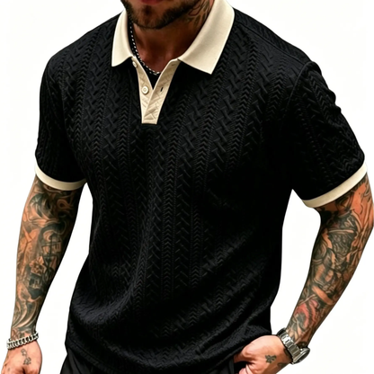 Men's Contrast Knit Polo Shirt