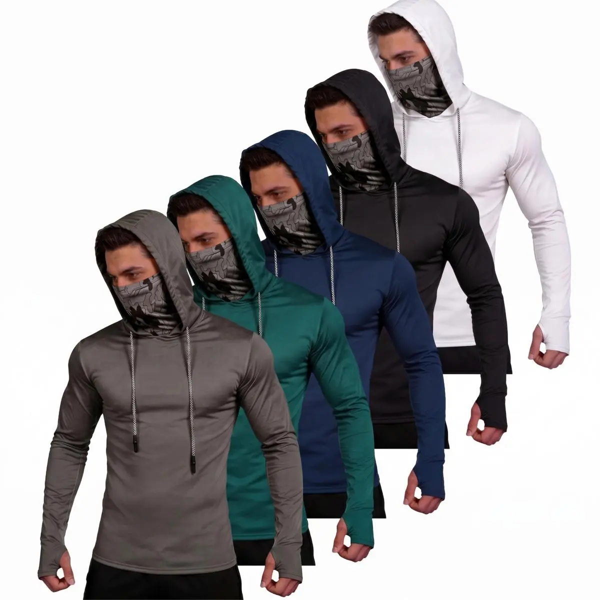5-Pack Men's UPF 50+ Sun Protection Hoodie