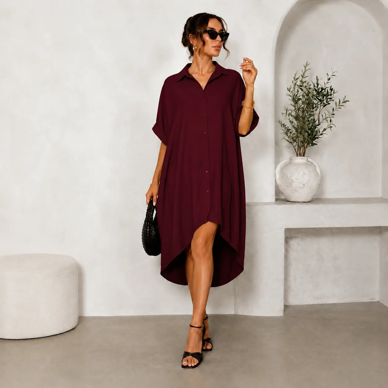 Women Sexy  Shirt Dress