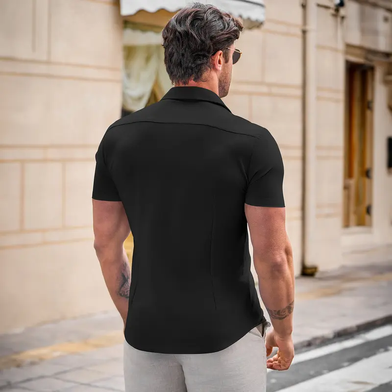 Mens Muscle Fit Dress Shirts