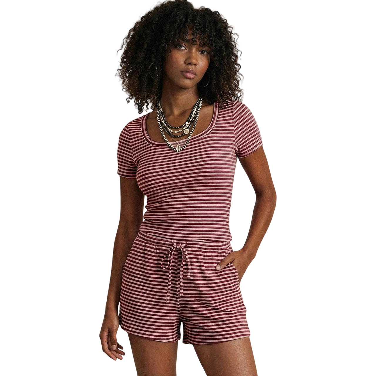 Women's Striped 2 Piece Set