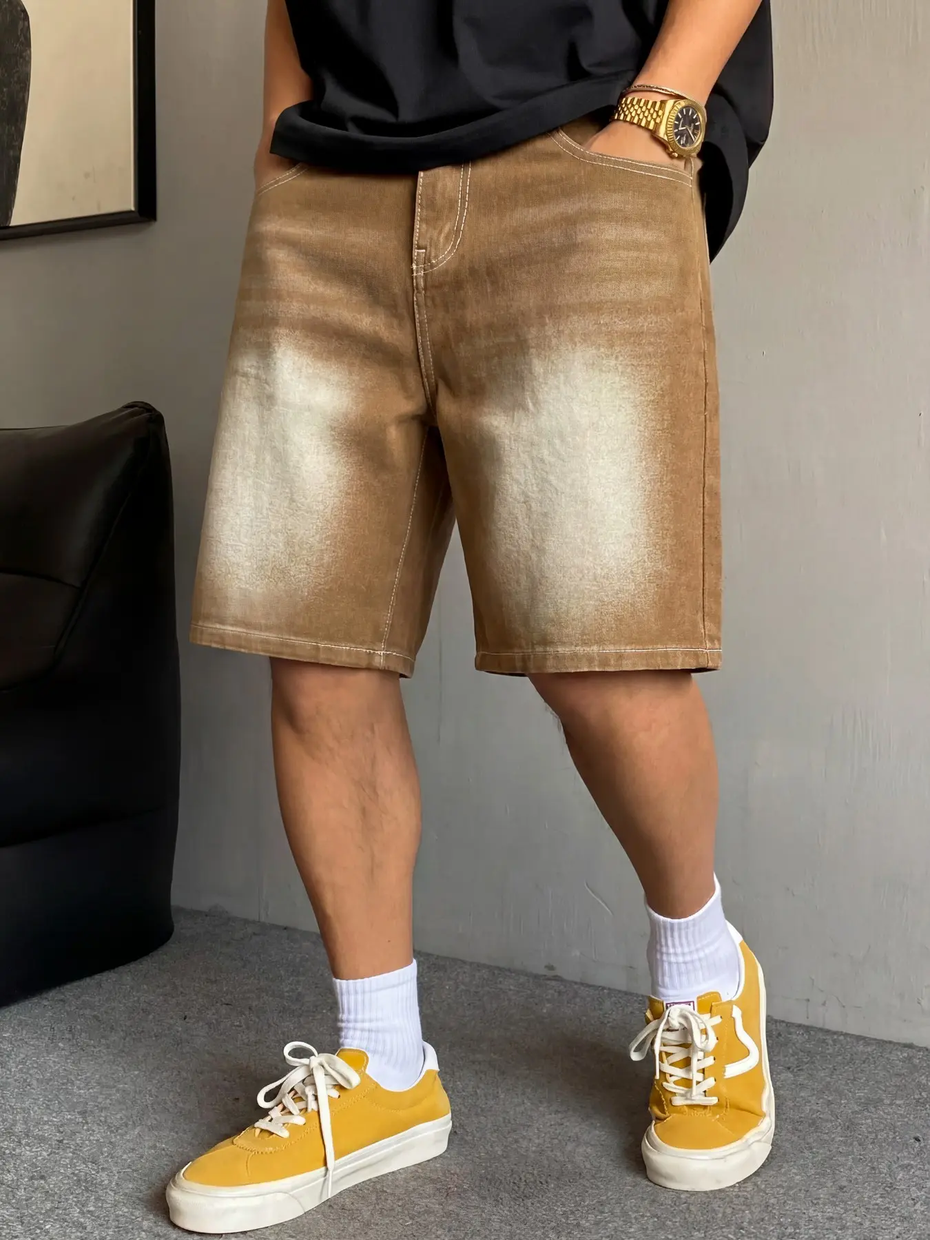 Men's Vintage Wash Denim Shorts