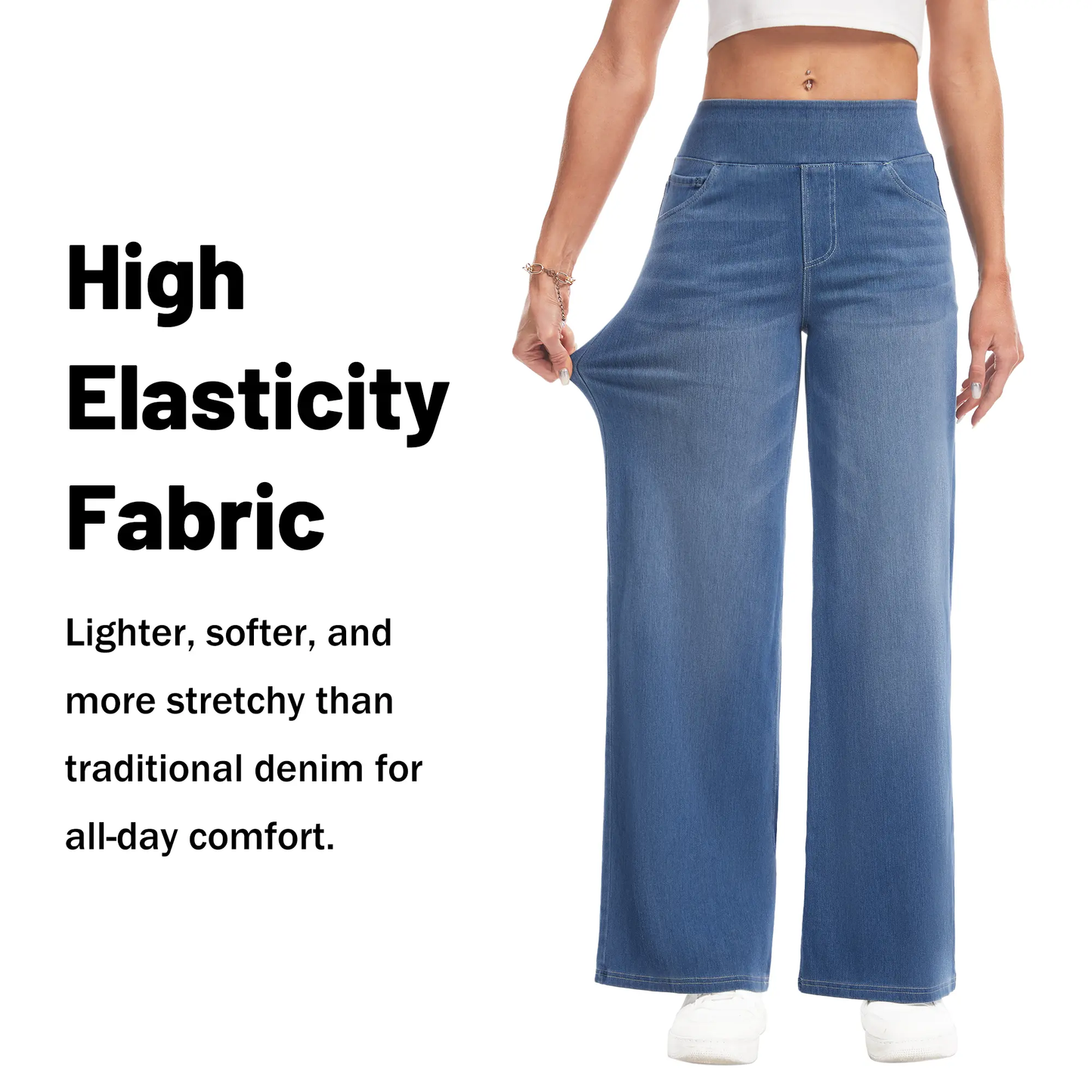 Women's Plus Size High Waist Wide Leg Jeans