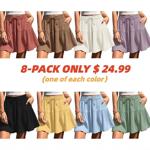 【LAST DAY SALE】Womens Linen Blend Wide Leg Flowy Culotte Shorts