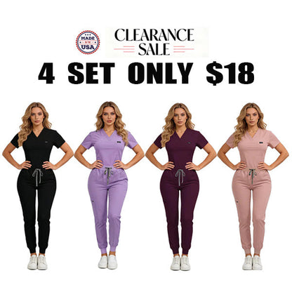 Women's Daily Wear Two-Piece Outfit, Anti-Pilling Lightweight Breathable Multi-Pocket Top & Side Pocket Jogger Pants