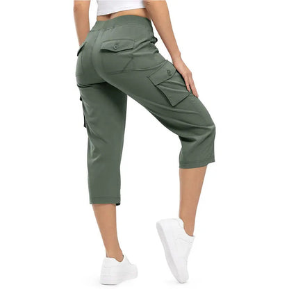 Women's Plus Size Cargo Capri Pants – Lightweight Loose Fit Summer Pants